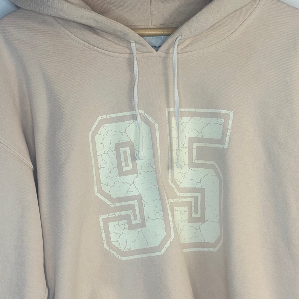 Current/ Elliot #95 Heavyweight Hooded Sweatshirt Beige Blush Size 2 Fits M/L - Picture 9 of 11